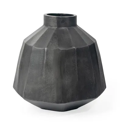 Artemis 11"" metal table vase large grey