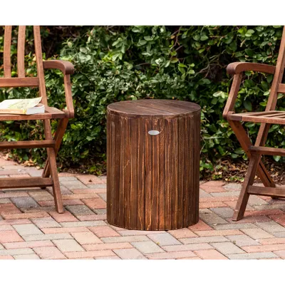 Michael recycled wood stool end table - cacao brown