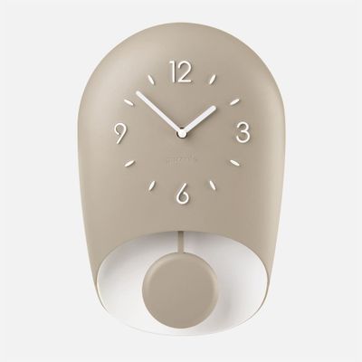 Bell taupe wall clock with pendulum