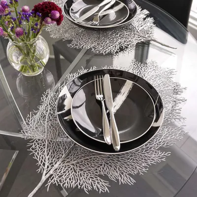 Metallic leaf pvc placemat