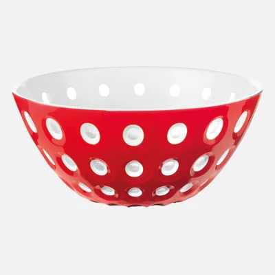 Le murrine red white bowl (25cm) - red white transparent