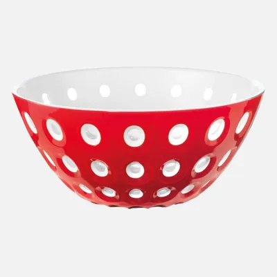 Le murrine red white bowl (20cm) - red white transparent