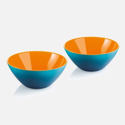 My fusion set of 2 blue orange bowls (12cm)