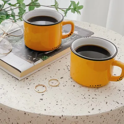 Enamel look cappuccino cup