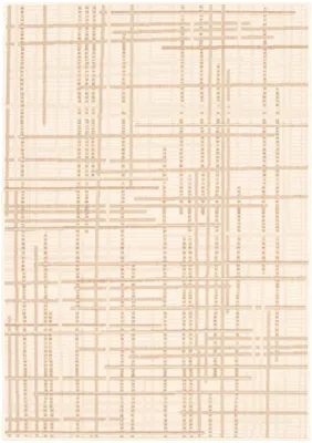 Rattan look burburry champagne-taupe rug - 63in x 91in