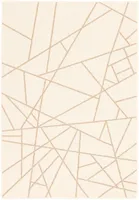 Rattan look abstract champagne-taupe rug - 94in x 122in