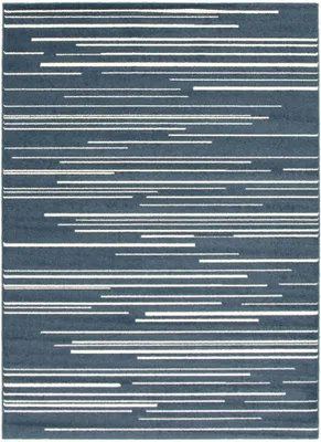 Linear grey-cream rug - 47in x 67in