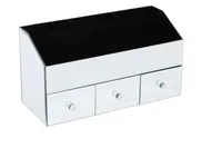 Elegance rectangular jewelry box with 3 drawers - clear