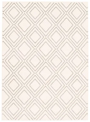 Modern geometric geod white grey rug - 79in x 114in