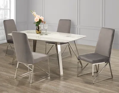 Anna 5-piece dining set - grey