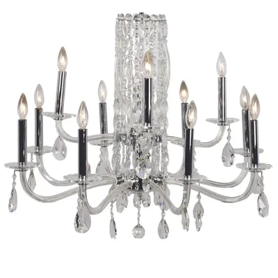 Candlestick crystal chandelier - chrome with clear crystals