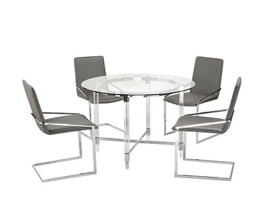 Jayden 5-piece dining set - grey