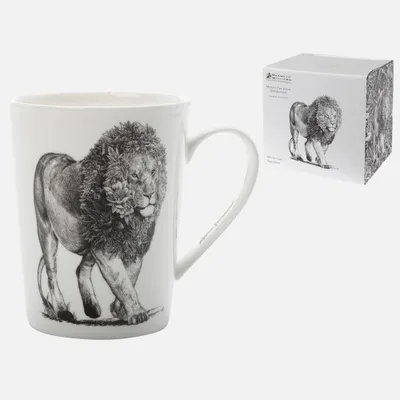 Set of 4 african lion mugs by maxwell & williams
