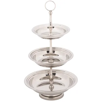 Elegance 3-tier tray - silver