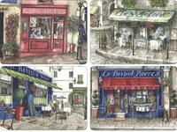 Set of 4 café de paris placemats by pimpernel - multi-colored