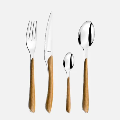 « elcat » 16-piece cutlery set by amefa - wood
