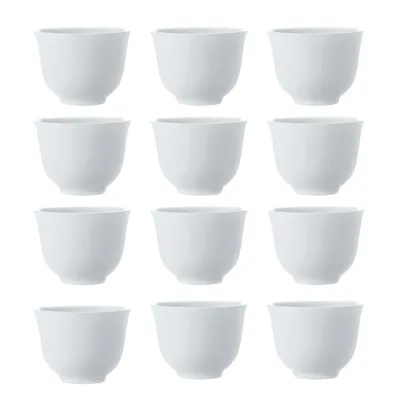 Set of 12 white basics chinese tea cups by maxwell & williams (100 ml)