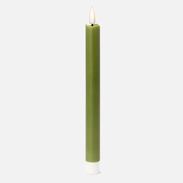 Set of 2 green led taper candles - 9.5""