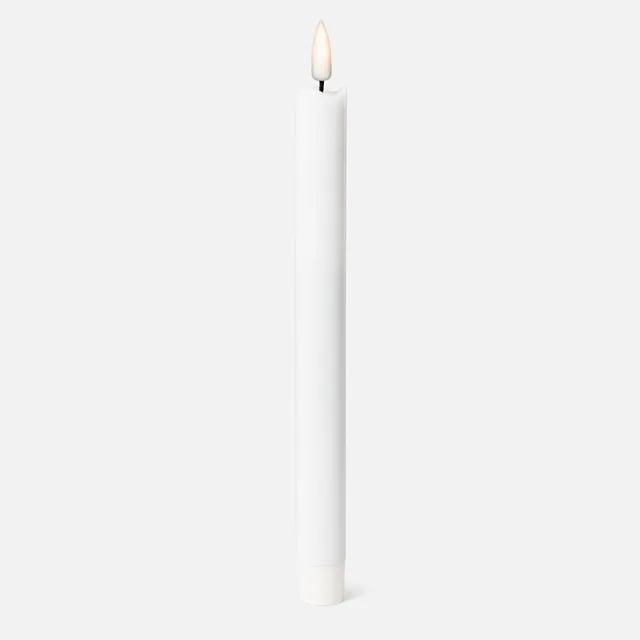 Set of 2 white led taper candle - 9.5""