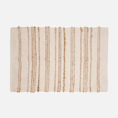 Natural accent carpet with jute stripes - 24""x35""