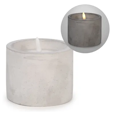 Round led ciment candle - grey
