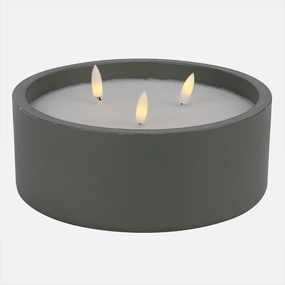 Large led candle - sage green