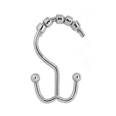 Crochets doubles pour rideaux de douche « annex » - paquet de 12 - chrome