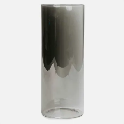 Grey glass cylinder vase