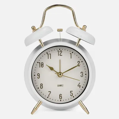 Alarm clock on stand - white