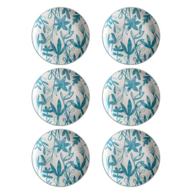 Set of 6 dusk blue dinner plates by maxwell & williams (26.5 cm) - blue