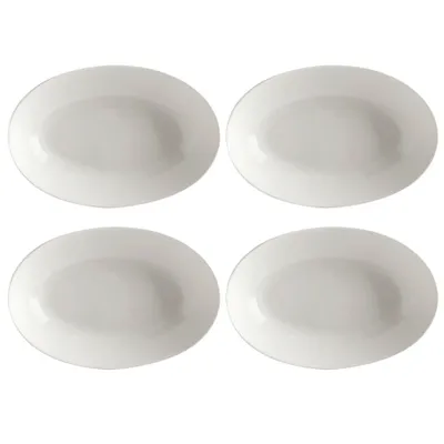 Set of 4 white basics oval bowls by maxwell & williams (25 x 17 cm) - 25x17 cm