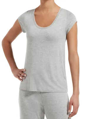 Ultra-breathable short-sleeve pyjama top - grey