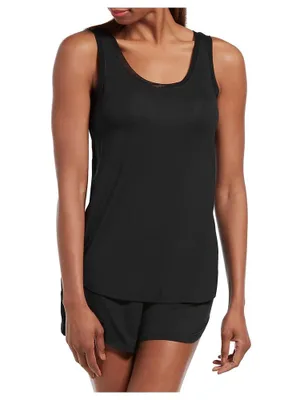 Ultra-breathable pyjama tank top - black - large