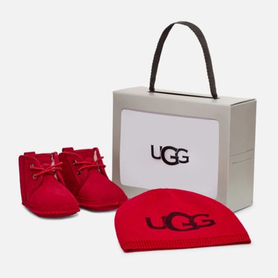 Boîte cadeau ugg chaussons et bonnet « neumel » - rouge