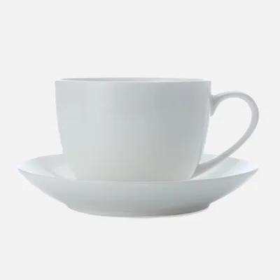 Set of 4 cashmere cups and saucers by maxwell & williams - white