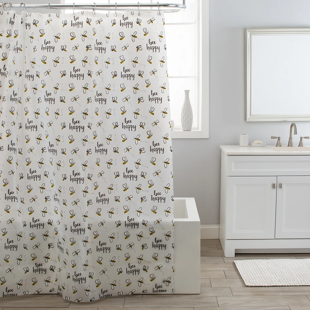 Bee happy shower curtain
