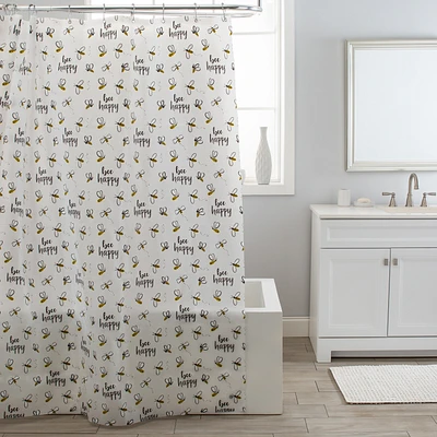 Bee happy shower curtain