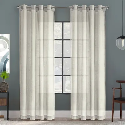 Belge semi-sheer grommet curtain - 52"" x 84"" - grey