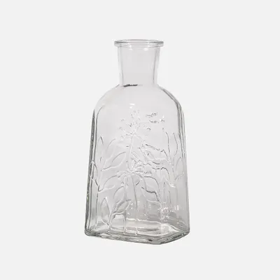 Vase bouteille transparent 7,5 po