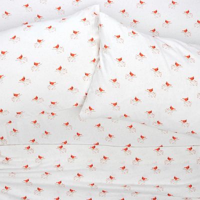 Ensemble de draps en flanelle « cardinal on branches » - cardinal on br.ens.draps db - double