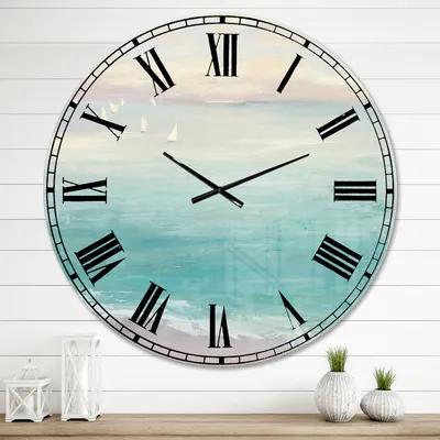 From the shore metal wall clock - round 36x36