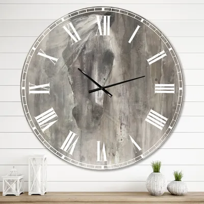 Farmhouse horse oversized wall clock - round 23x23