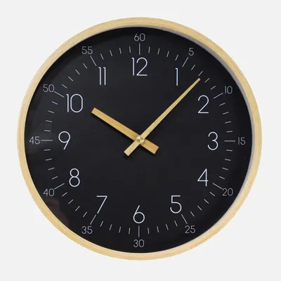 Black wall clock - 12'' - 12""