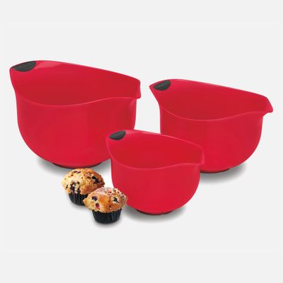 Set of 3 cuisinart red mixing bowls