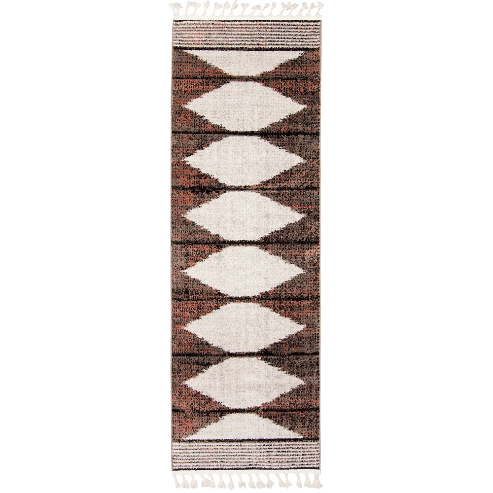 Kybella Losange Taupe Bohemian Area Rug