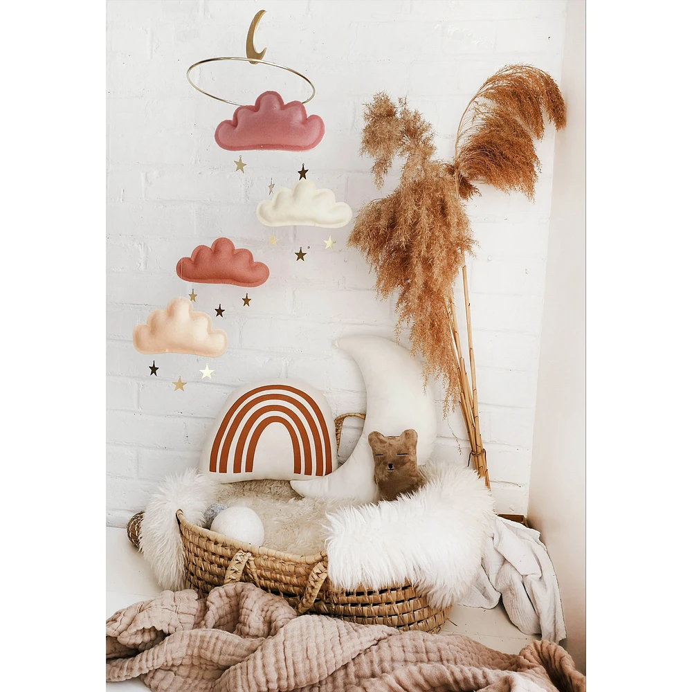 Cloud & Star Mobile - Rust, Ivory, Terracotta, Peach