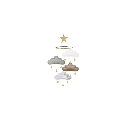 Cloud Mobile - White, Grey, Taupe & Silver