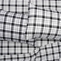 Black Check Flannel Sheet Set