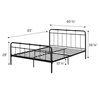 South Shore Furniture Versa Queen Metal Platform Bed Pure Black