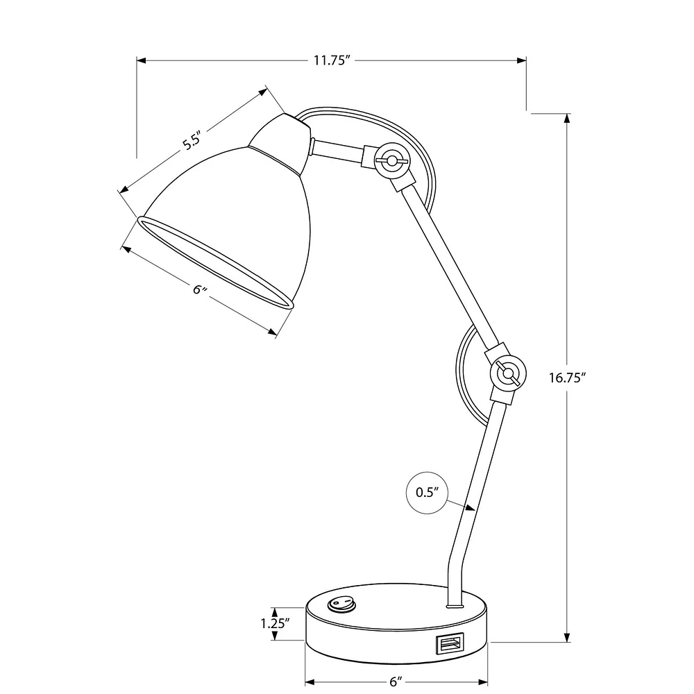 Lampe de bureau Thalia - nickel